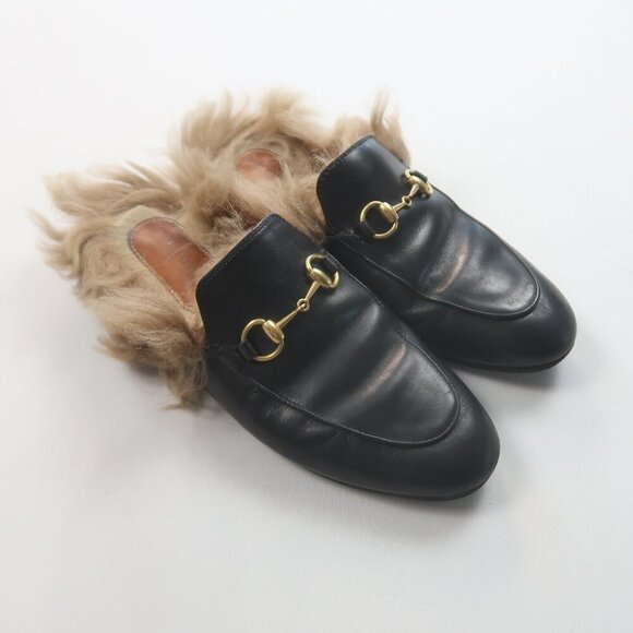 Gucci Princetown Horsebit Fur Mules Flats Size 36 / 6 - Picture 1 of 13
